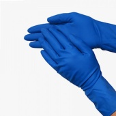 Хозяйственные перчатки латексные синие "М" 25пар/уп