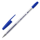 Ручка шарик BRAUBERG "CLASSIC", СИНЯЯ, корпус прозр, узел 0,7мм, линия письма 0,35м, 50шт/упак