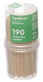 Зубочистки Optiline, 190 штук в пластиковой банке (10уп/спайка)