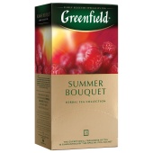 Чай GREENFIELD (Гринфилд) "Summer Bouquet", фруктовый (малина, шиповник), 25 пакетиков в конвертах п