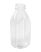 Бутылка 500мл, квадратная, без пробки, широк.горло 38мм, прозрачная, высокая, 100шт/упак