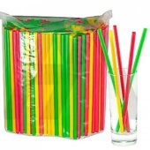 Трубочки для коктейля "MILK" цветные 8х240мм (125шт/уп, 46упак/место)