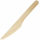 Нож одноразовый деревянный 160 мм, БЕЛЫЙ АИСТ, 100шт/упак