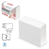 Полотенца бумажные (1 пачка 190 листов) LAIMA (H2) PREMIUM UNIT PACK, 2-слойные, белые, 23х21 см, Z-