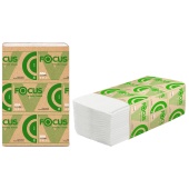 Полотенца бумажные V-сл. 1 слой 200л/упак белые 23х20,5 см Focus ECO (15упак/место)
